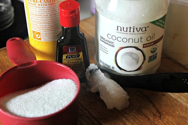 Peppermint Foot Scrub Ingredients for homemade scrub