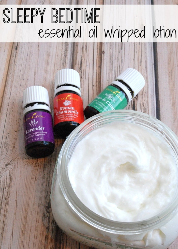 Essential Oil sleepy bedtime whipped lotion recipe