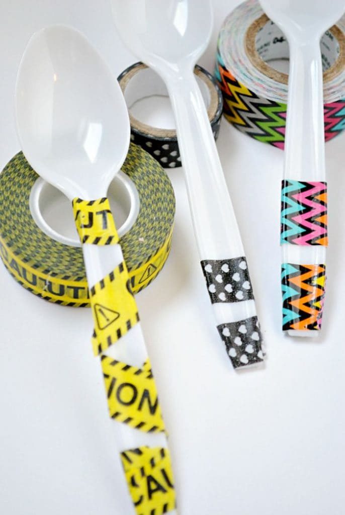 Easy Washi Tape Party Spoons