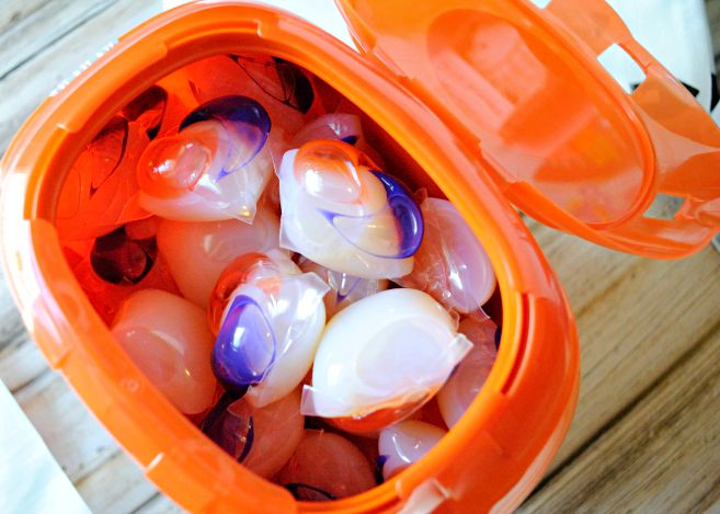 Tide pods are pre-portioned and easy to just grab and toss into the washer