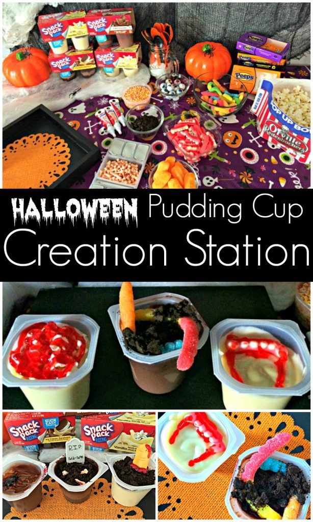 Halloween Pudding Cup Creation Station for kids
