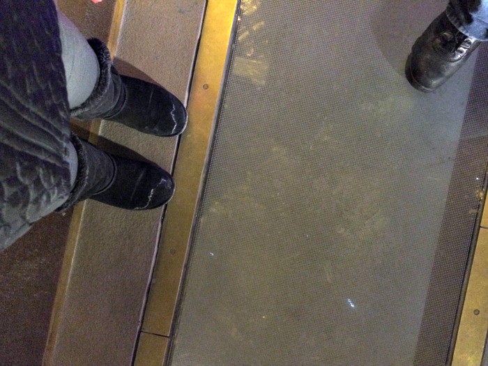 glass floor on Eiffel Tower